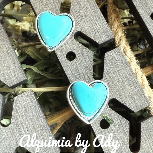 Alquimia Turquoise Heart Earrings - Picture 1 of 1
